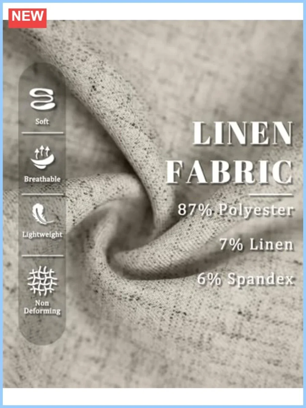 Mens Linen Blend Baggy Pleated Wide Leg Dress Pants Elastic Waist Lightweight